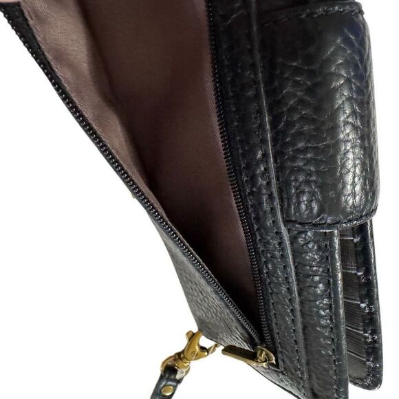 Fossil Issue No 1954 Genuine Black Leather Diamond Studded Wallet - Picture 6 of 14